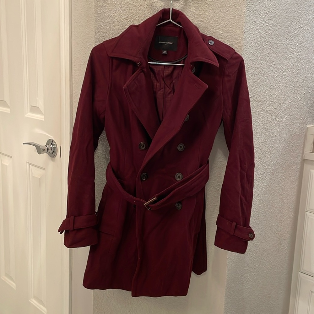 Banana Republic women's xsmall burgundy pea coat